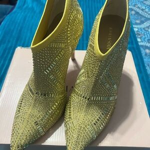 Thalia Sodi Glittering Yellow Heels